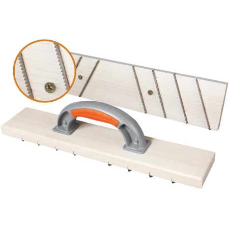 EBERTOOLS RASCADOR MORTERO BASE MADERA INOX DENTADO 400X85 PROFI
