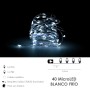 GUIRNALDA LUCES NAVIDAD MICROLED 40 LEDS COLOR BLANCO FRIO. LUZ NAVIDAD INTERIORES IP20 A PILAS (2 CR2032 INCLUIDAS