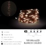 LUCES NAVIDAD 100 MICROLEDS BLANCO CALIDO, CABLE COLOR COBRE FUNCIONAMIENTO A BATERIA (3 AA NO INCLUIDAS) O CON CAB