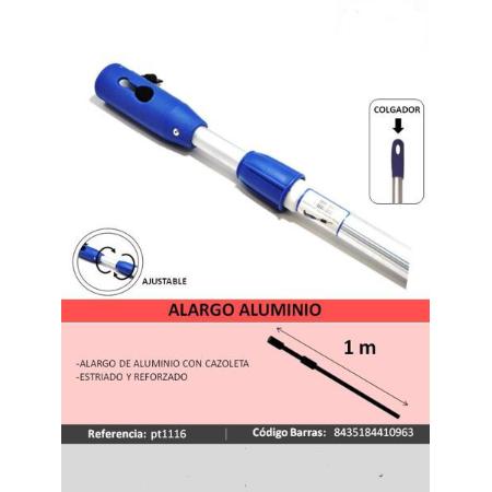 ALARGO ALUMINIO PROFESIONAL ESTRIADO 1 MT + CAZOLETA