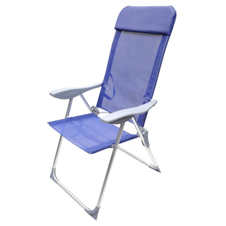 SILLA PLAYA ESTRUCTURA ALUMINIO, RECLINABLE 5 POSICIONES, SILLA MULTIPOSICIÓN, SILLA CON REPOSABRAZOS