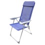 SILLA PLAYA ESTRUCTURA ALUMINIO, RECLINABLE 5 POSICIONES, SILLA MULTIPOSICIÓN, SILLA CON REPOSABRAZOS