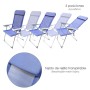 SILLA PLAYA ESTRUCTURA ALUMINIO, RECLINABLE 5 POSICIONES, SILLA MULTIPOSICIÓN, SILLA CON REPOSABRAZOS