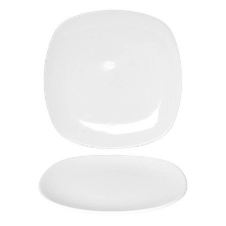 COK PLATO LLANO CUADRADO EARTH BLANCO 26 CM CT12
