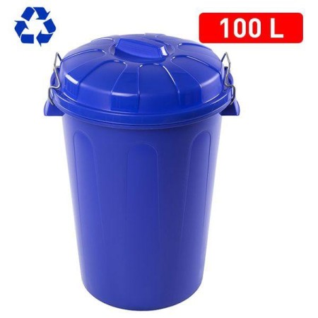 CUBO BASURA COMUNIDAD 100 LTS AZUL PARCHIS