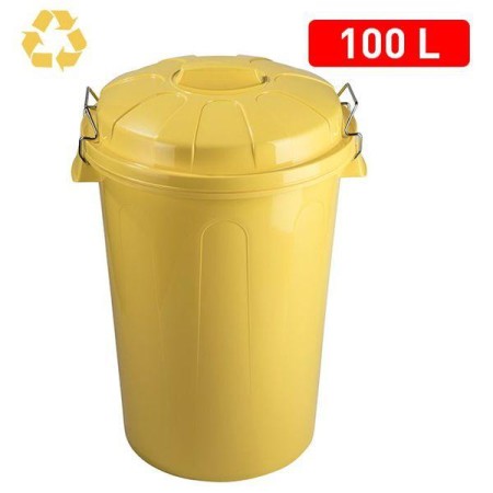 CUBO COMUNIDAD 100 LTS AMARILLO CON TAPA