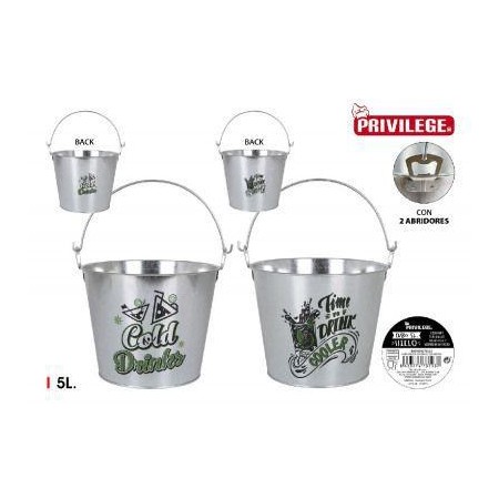 CUBO CERVEZA 5 LTS CON ABRIDOR DECORADO COLD DRINKS