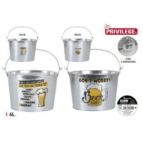 CUBO CERVEZA OVAL 6 LTS. CON ABRIDOR DECO SOLO PUEDO BEBER CERVEZA