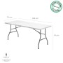 MESA PLEGABLE RECTANGULAR MULTIFUNCIONAL, PORTATIL, RESISTENTE,MULTIUSOS 244X76X74 CM. COLOR BLANCO