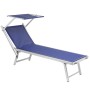 TUMBONA JARDÍN ALUMINIO CAMA CON PARASOL COLOR AZUL 181X64 X 57/78 (ALT.) CM. ESTRUCTURA TUBULAR DE 43X42 MM.