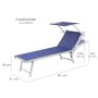 TUMBONA JARDÍN ALUMINIO CAMA CON PARASOL COLOR AZUL 181X64 X 57/78 (ALT.) CM. ESTRUCTURA TUBULAR DE 43X42 MM.
