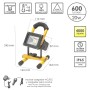 FOCO LED 20 WATT. LUZ BLANCA 4000º K IP 65 600 LUMENES CON ASA DE TRANSPORTE, PROYECTOR LED CON ASA, FOCO LED TRABA
