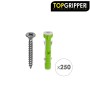 CUBO TACOS TOPGRIPPER BIMATERIAL CON TORNILLOS Ø 6 MM. 250 PIEZAS TACO ANCLAJE UNIVERSAL, TACO HORMIGON, TACO PLADU