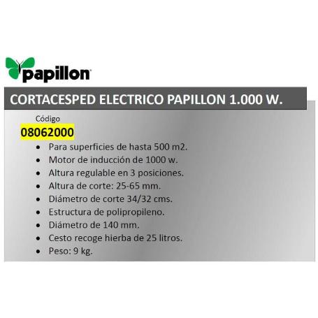 CORTACESPED ELECTRICO PAPILLON 1000 W.