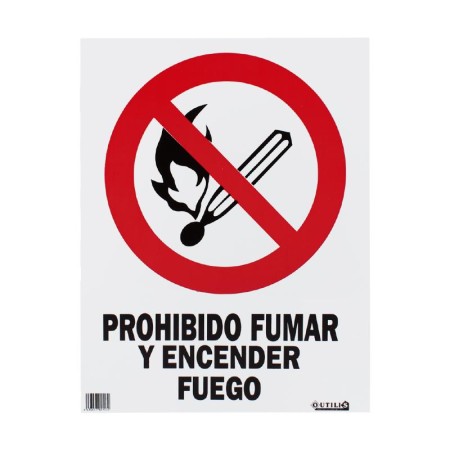 SEÑAL PVC 40X30 3394 PROHIBIDO FUMAR Y ENCENDER