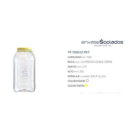 BIDON GRANDE 7000 ML TAPA AMARILLA