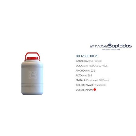 BIDON GRANDE ACEITUNAS 12500 ML TAPON ROJO