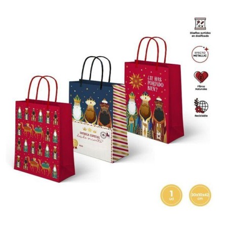 BOLSA PAPEL REYES MAGOS 30X10X42 CMS