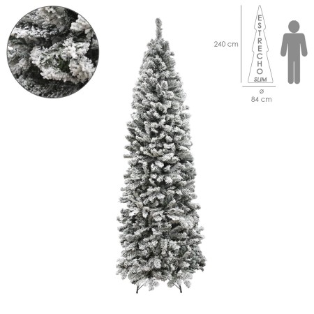 ARBOL DE NAVIDAD 240 CM. SLIM NEVADO (ESTRECHO) 1217 RAMAS PVC