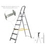 ESCALERA DOMÉSTICA ALUMINIO PROFESIONAL 6 PELDAÑOS 12 CM GROSOR.