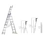 ESCALERA ALUMINIO 3 TRAMOS 10+10+10 PELDAÑOS.PLEGABLE, TELESCÓPICA, ANTIDESLIZANTE, RESISTENTE.