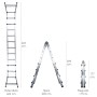 ESCALERA TELESCÓPICA ALUMINIO  6+6 PELDAÑOS PERFIL 67 MM.