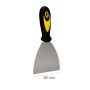 ESPATULA ACERO INOXIDABLE ANCHO 80 MM. CON MANGO DE GOMA ERGONOMICO, ESPATULA PINTOR, ESPATULA MASILLA, PALETINA, P