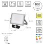 FOCO LED PLANO 10 WATT. LUZ BLANCA 4000º K  IP 65 800 LUMENES CON SENSOR DE PRESENCIA