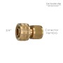 CONECTOR MANGUERA CON FUNCIÓN STOP FABRICADO EN LATON  3/4 HEMBRA, ADAPTADOR GRIFO, CONECTOR GRIFO A CONECTOR RAPID