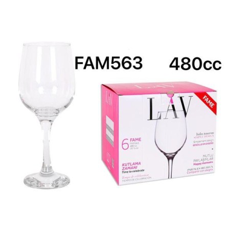 (UNIDAD)COPAS VINO AGUA FAME 480 CC LAV C6