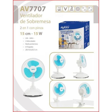 VENTILADOR DE SOBREMESA 15 CMS - 15W PACK 2 UNIDADES AVANT