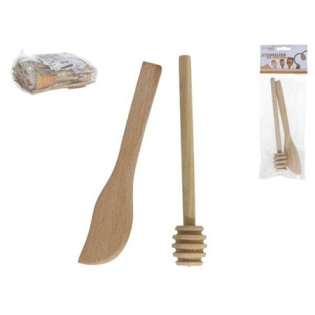 JUEGO 2 UTENSILIOS DE MADERA PARA MIEL (PALA + CACILLO)
