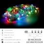 LUCES NAVIDAD LUZ MULTICOLOR 80 MICROLED A PILAS CON MANDO. USO INTERNO / EXTERNO PROTECCIÓN IP44. 3 BATERIAS AA