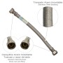 LATIGUILLO FLEXIBLE REFORZADO ACERO INOXIDABLE TERMO HEMBRA 1/2 - HEMBRA 1/2 LONGITUD 300 MM