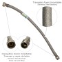 LATIGUILLO FLEXIBLE REFORZADO ACERO INOXIDABLE TERMO MACHO 1/2 - HEMBRA 1/2 LONGITUD 500 MM