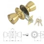 POMO MCM 501B CON LLAVE Y CONDENA LATONADO ENTRADA 70 MM.