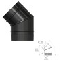 CODO ESTUFA LISO NEGRO VITRIFICADO Ø 150 MM. 45°