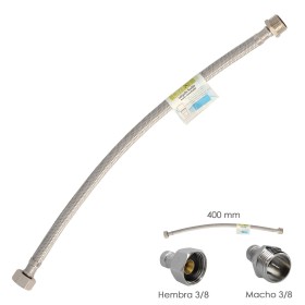 LATIGUILLO FLEXIBLE ACERO INOXIDABLE MACHO 3/8 - HEMBRA 3/8 - 400MM
