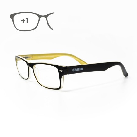GAFAS LECTURA KANSAS NEGRO / AMARILLO. AUMENTO +1,0 GAFAS DE VISTA, GAFAS DE AUMENTO, GAFAS VISIÓN BORROSA