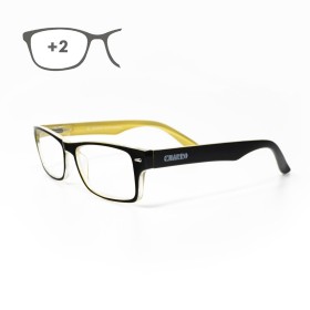 GAFAS LECTURA KANSAS NEGRO / AMARILLO. AUMENTO +2,0 GAFAS DE VISTA, GAFAS DE AUMENTO, GAFAS VISIÓN BORROSA