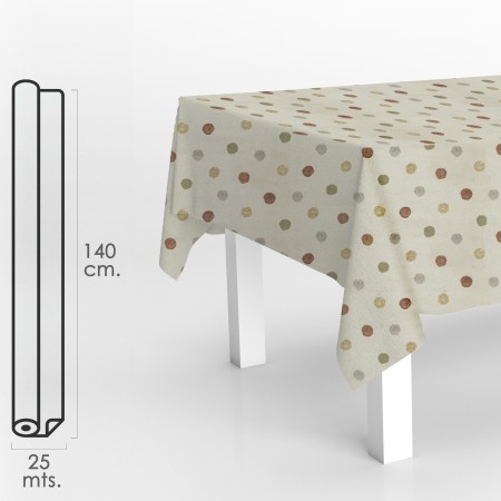 MANTEL HULE ROLLO MODELO FERIA IMPERMEABLE ANTIMANCHAS PVC 140 CM. X 25 METROS. ROLLO RECORTABLE. INTERIOR Y EXTERI