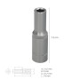 LLAVE VASO 1/2 HEXAGONAL LARGA 10 MM. PERFIL DE 6 CARAS. ACERO CROMO VANADIO, ARISTAS REDONDAS
