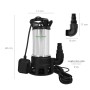 BOMBA AGUAS SUCIAS SUMERGIBLE INOXIDABLE 1.300 W. 25.000 LTS/HORA, PROFUNDIDAD 7 MTS, ELEVACIÓN 11 MTS. PARTICULAS 