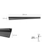 BURLETE REFORZADO PARA PUERTAS DE GARAJE ALUMINIO NEGRO CON GOMA 2,5 M. PERFIL BAJO COCHERA CEPILLO DE PUERTA, BURL