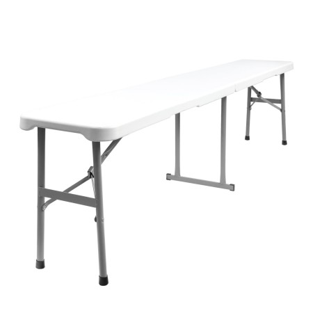 BANCO PLEGABLE MULTIFUNCIONAL, PORTATIL, RESISTENTE,MULTIUSOS 183X28X44 CM. COLOR BLANCO