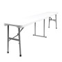 BANCO PLEGABLE MULTIFUNCIONAL, PORTATIL, RESISTENTE,MULTIUSOS 183X28X44 CM. COLOR BLANCO