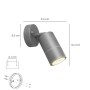 LAMPARA APLIQUE EXTERIOR GU10 IP44 COLOR ANTRACITA APLIQUE TECHO, LUZ JARDÍN, LÁMPARA JARDÍN, LUZ EXTERIOR, APLIQUE