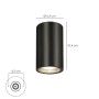 LAMPARA TECHO FOCO GU10 IP65 NEGRO APLIQUE TECHO, LUZ JARDÍN, LÁMPARA JARDÍN, LUZ EXTERIOR, APLIQUE JARDÍN
