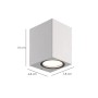 LAMPARA APLIQUE CUADRADO GU10 IP65 COLOR BLANCO APLIQUE TECHO, LUZ JARDÍN, LÁMPARA JARDÍN, LUZ EXTERIOR, APLIQUE JA