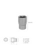 LLAVE VASO 1/4 HEXAGONAL 12 MM. PERFIL DE 6 CARAS. ACERO CROMO VANADIO, ARISTAS REDONDAS